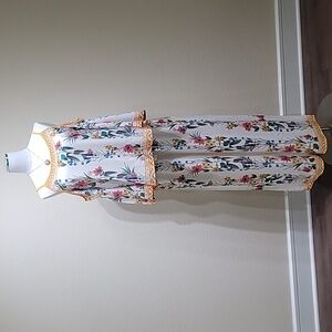 Two Piece, Wide Leg, Multi-Colored Pants Set